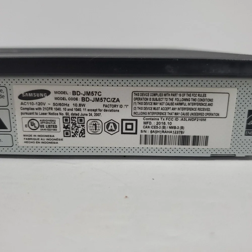 Samsung BD-J57C Smart Curved Blu-Ray Disc DVD Player Streaming With Remote